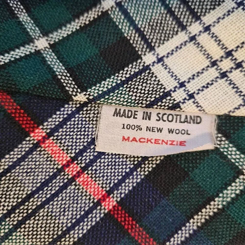 Men's wool Scottish tie, vintage, blue/green.  # 856